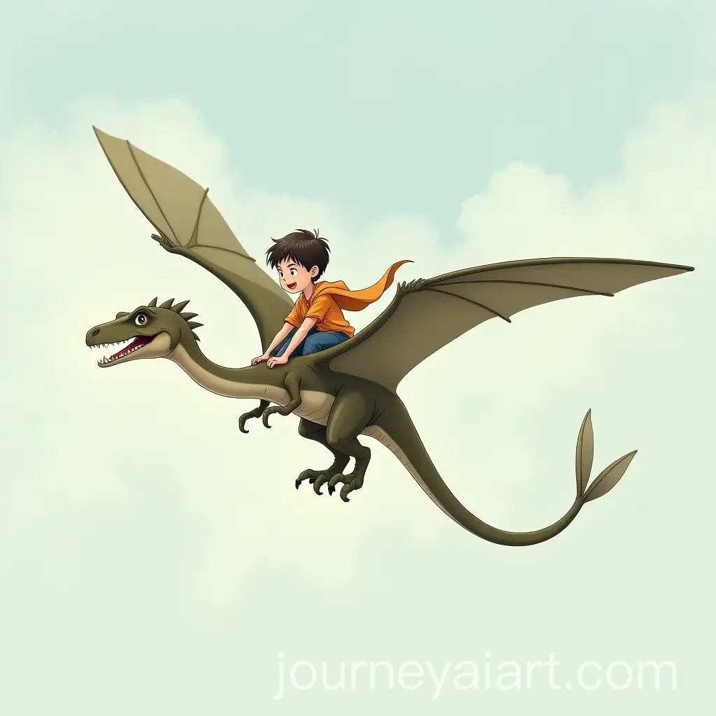 Exciting-Flight-of-a-Pteranodon-with-a-Boy-Riding