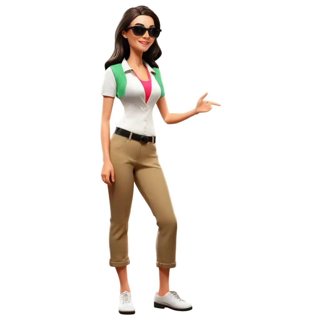 Cartoon-PNG-of-a-Woman-in-a-Tourist-Suit-and-Sunglasses-for-TravelThemed-Designs