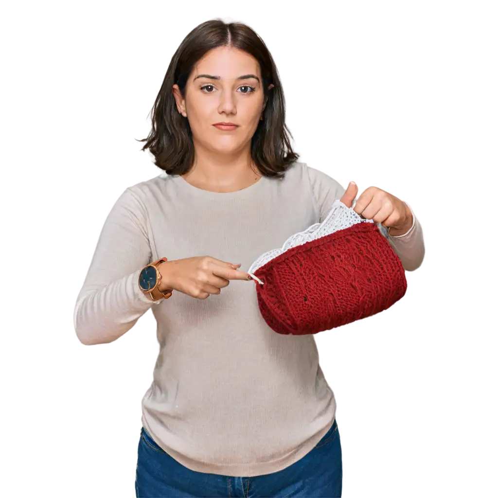 Woman-Using-Knitting-Bag-PNG-Image-for-Clear-and-Detailed-Illustration