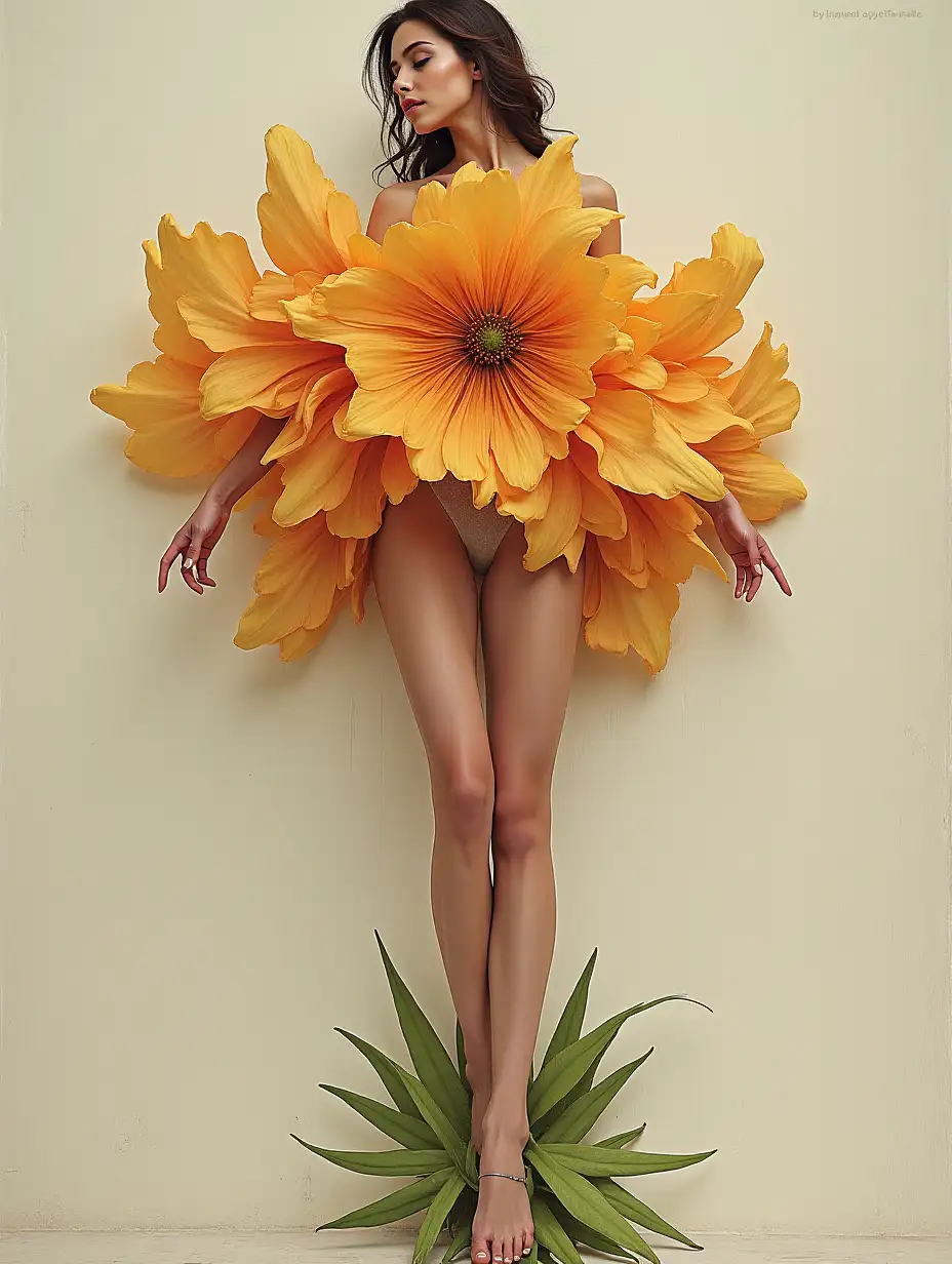 Flower of amazing beauty with hands and legs