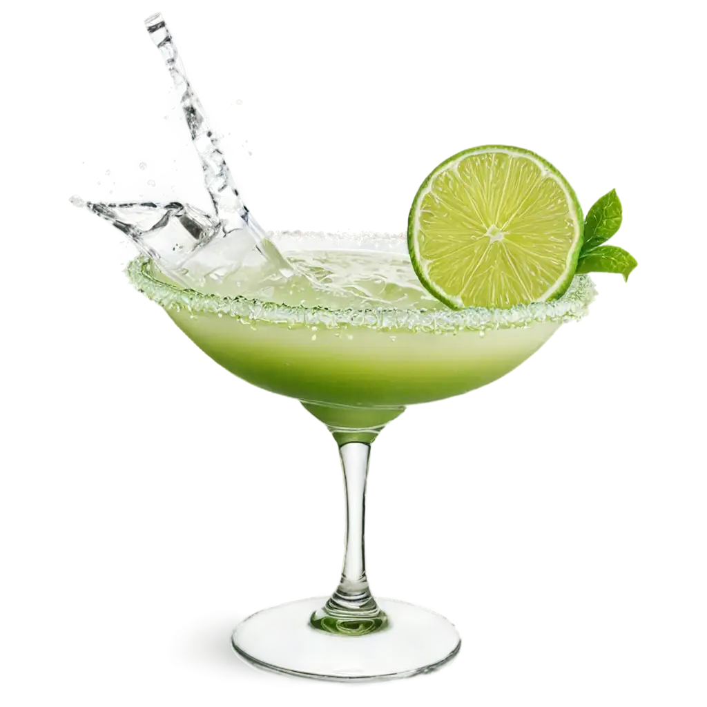 PNG-Image-of-a-Falling-Margarita-with-Liquid-Ice-and-Limes