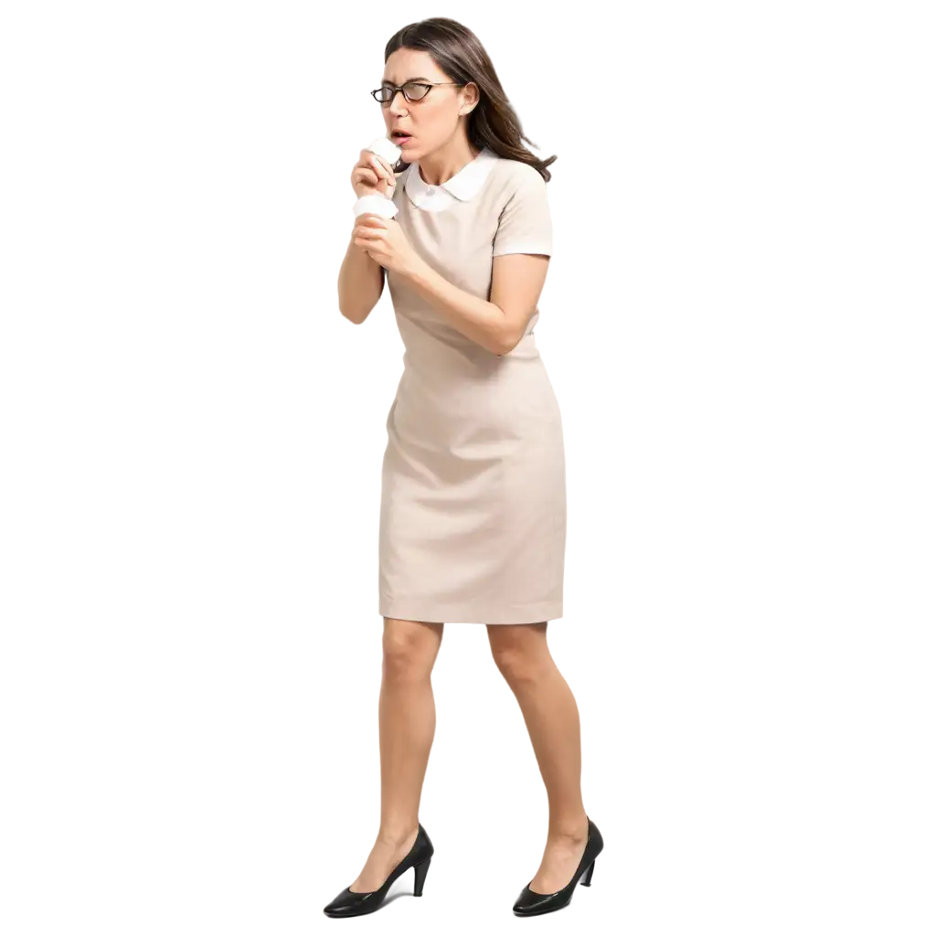 Caricature-of-a-Mother-Coughing-HighQuality-PNG-Image-for-Versatile-Use