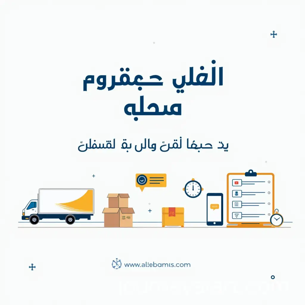 AI-Image-Prompt-ExpansionModern-Instagram-Post-in-Arabic-for-Ecommerce-Logistics-with-Delivery-Icons