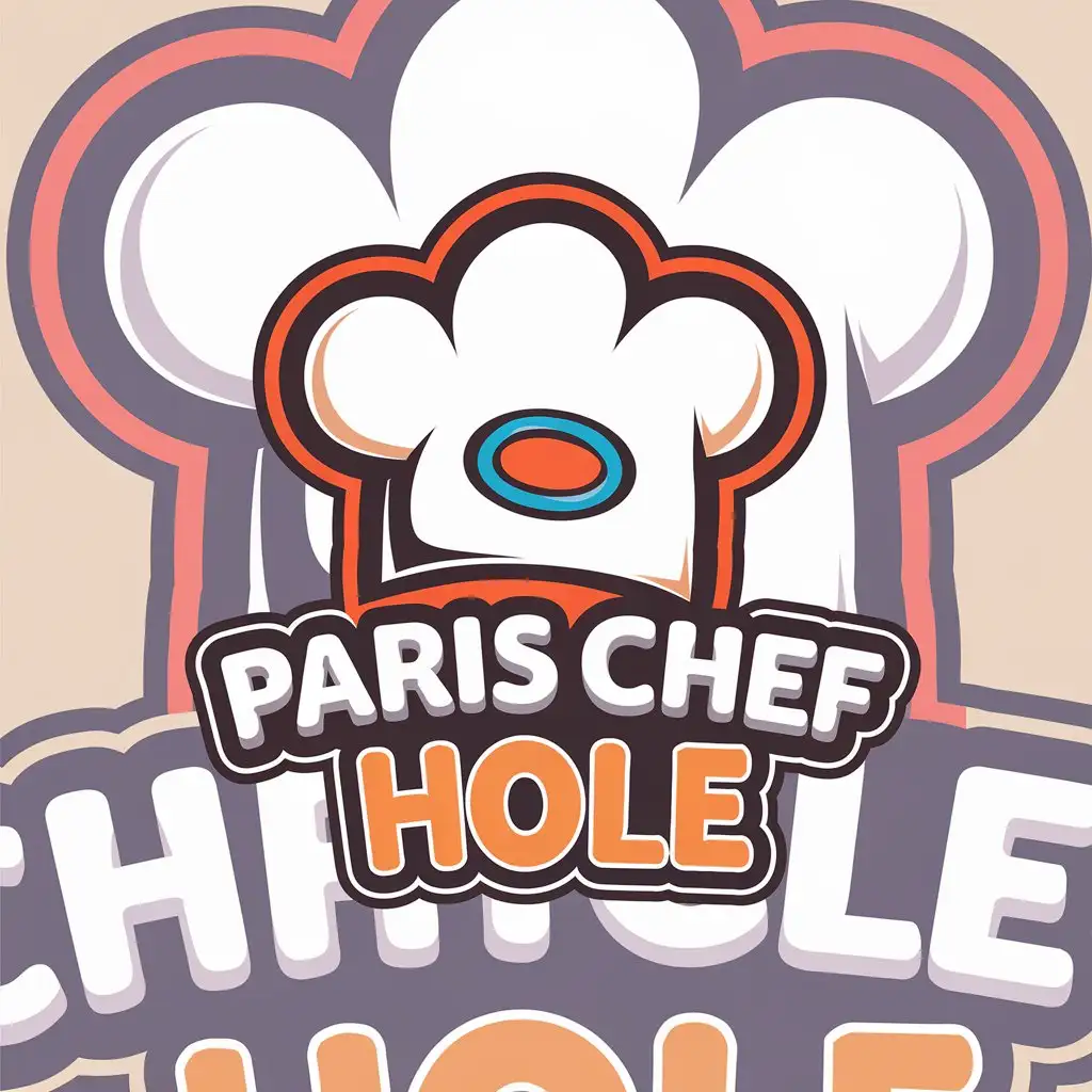 LOGO Design for Paris Chef Hole Playful and Vibrant with Chef Hats Flags and Scarves Theme