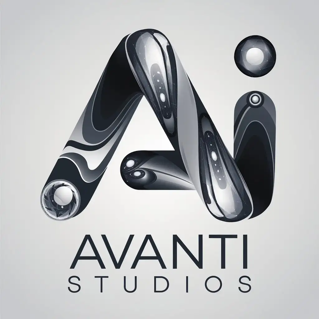 LOGO Design For Avanti Studios Contemporary Typography with Abstract AI Elements