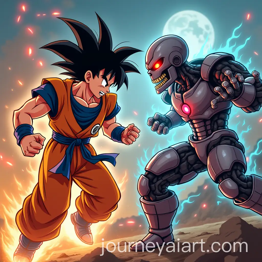 DragonAI-Art-Prompt-Expansion-Ball-Characters-in-Epic-Battle-with-Terminator-Robots