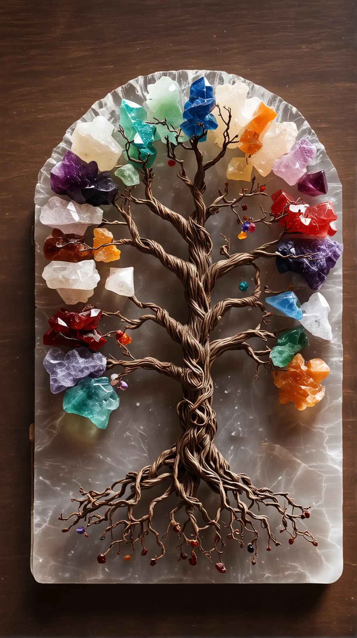 Crystal Healing Tree of Life Chakra on Table