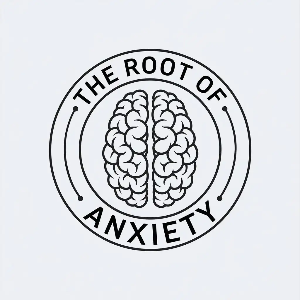 a vector logo design,with the text "the root of anxiety", main symbol:brain
,Moderate,clear background