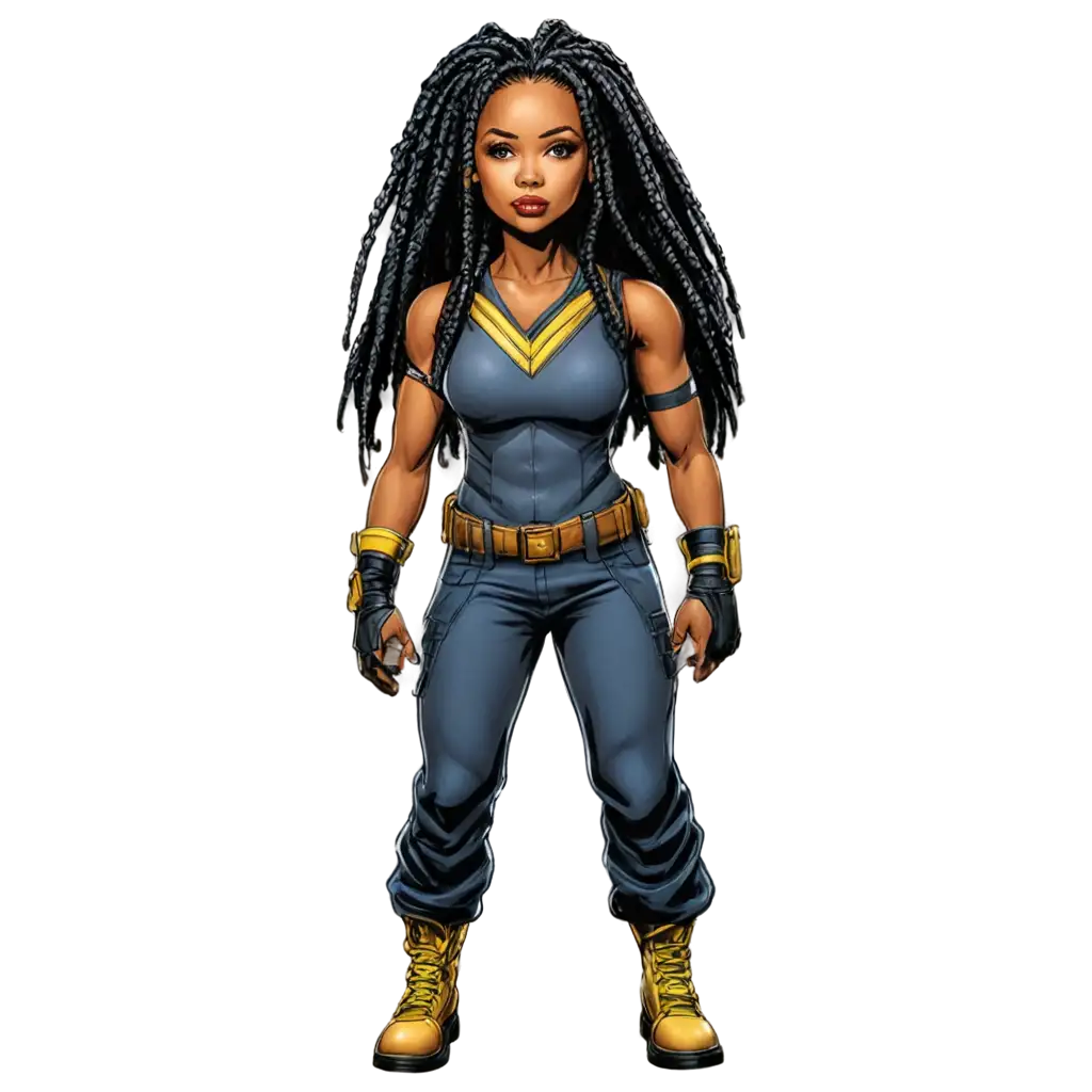 Black-Vigilante-with-Box-Braids-in-Urban-Uniform-HighQuality-PNG-Image-for-Comic-Book-Style-Art