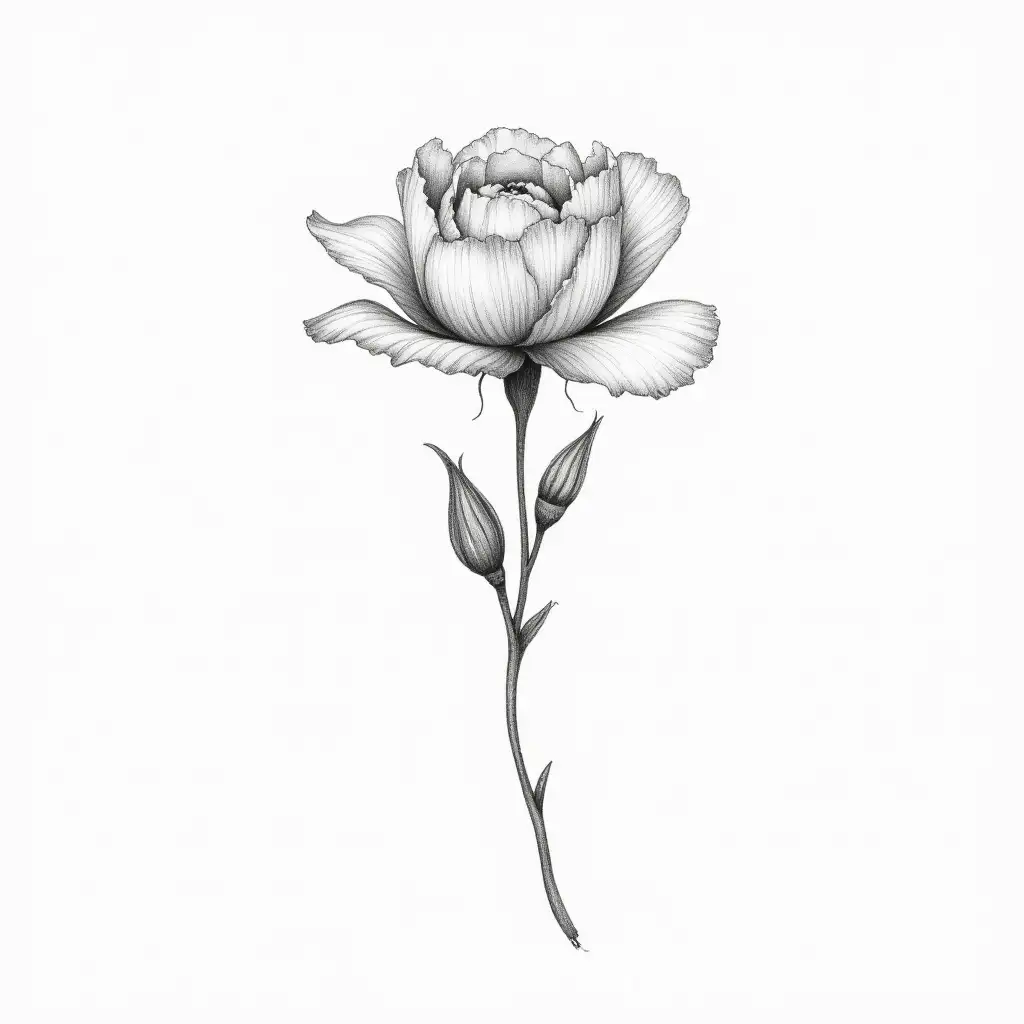 Delicate-Pencil-Drawing-of-a-Graceful-Flower-in-Botanical-Style