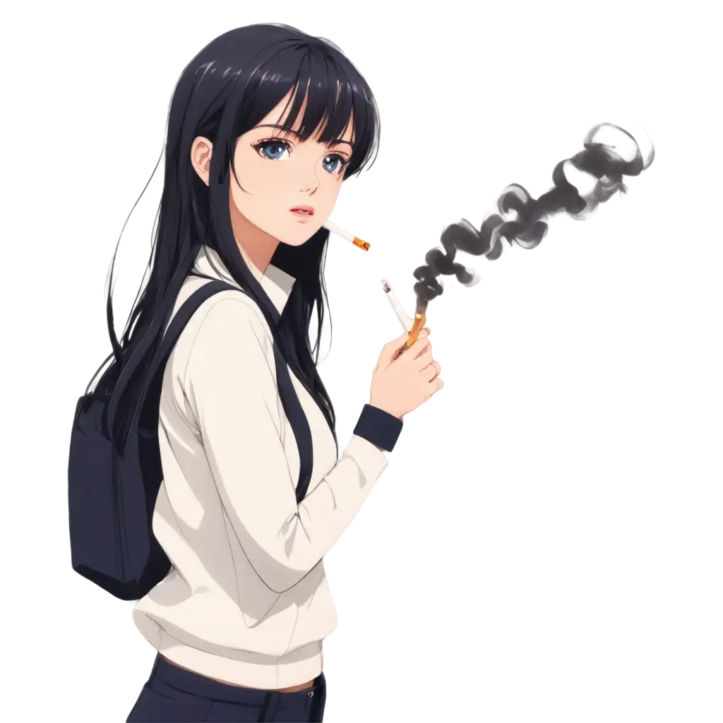 Anime-Smoking-PNG-Evocative-Illustration-of-Character-in-Ethereal-Smoke