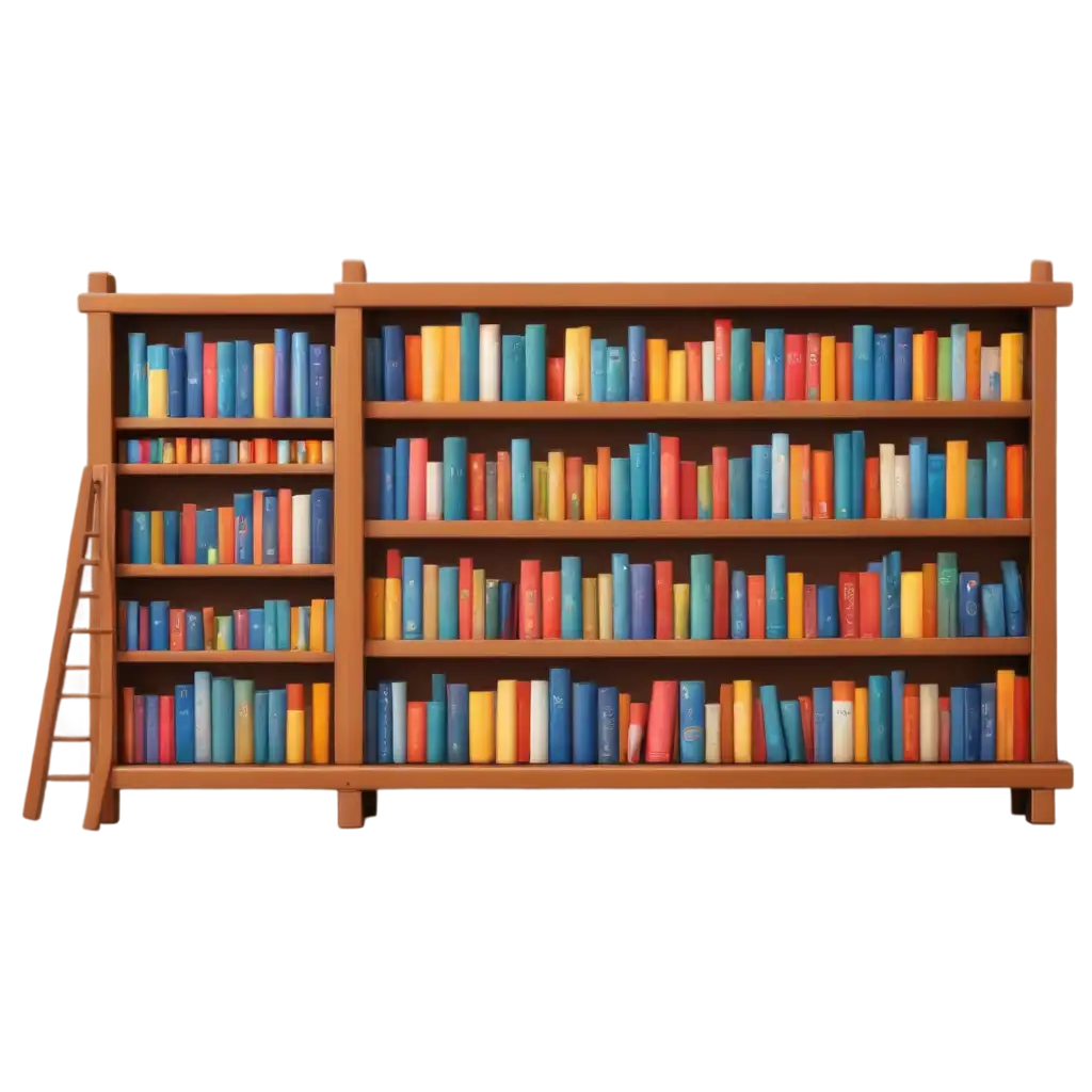 Cute-Cartoon-Library-PNG-Delightful-Vector-Illustration-for-Online-Learning-and-Childrens-Literature