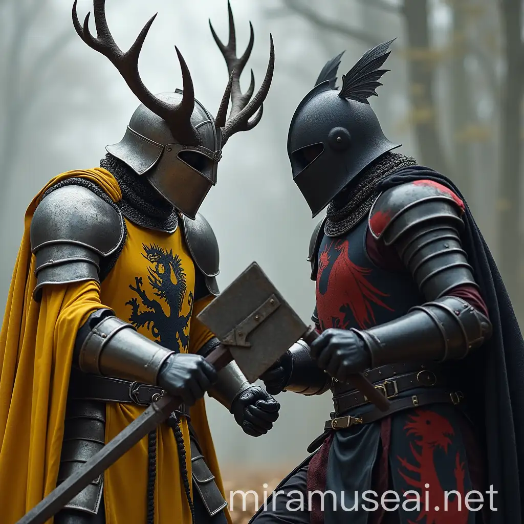 Epic Duel Between Young Robert Baratheon and Rhaegar Targaryen in Fantasy Armor