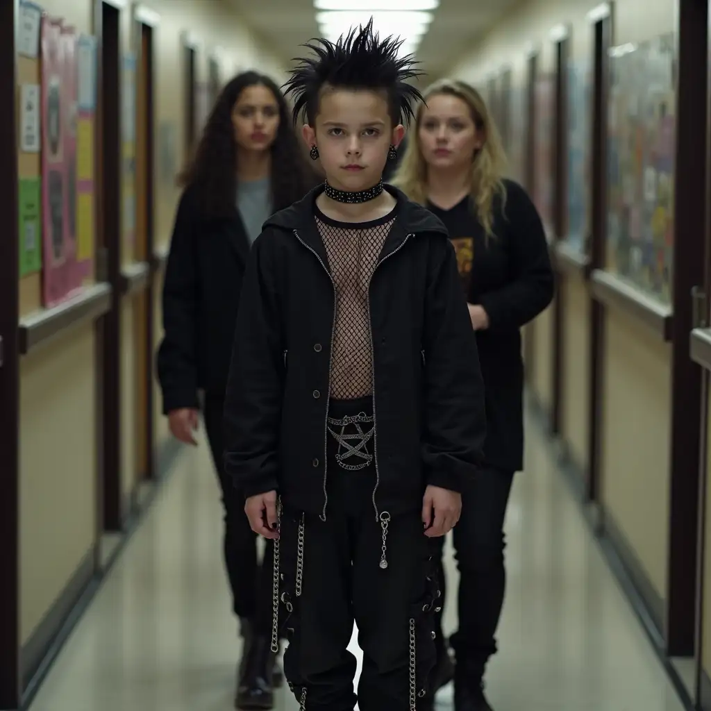 Gothic-Teenager-in-Demon-Boots-Confronted-by-Teacher-in-School-Hallway