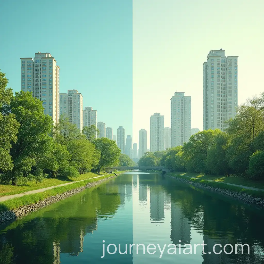 Contrast-ofAI-Image-Prompt-Expansion-Green-EcoFriendly-City-vs-Concrete-Urban-Landscape