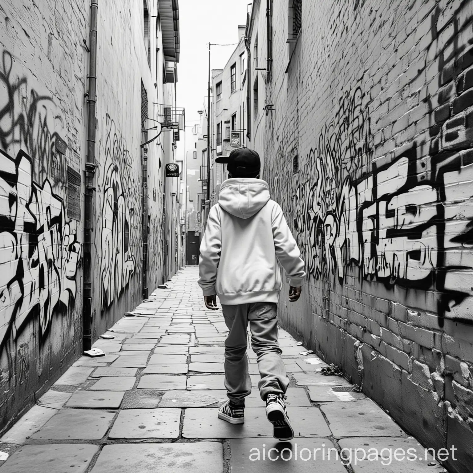 Hip-Hop-Dancer-in-GraffitiFilled-Alley-Coloring-Page