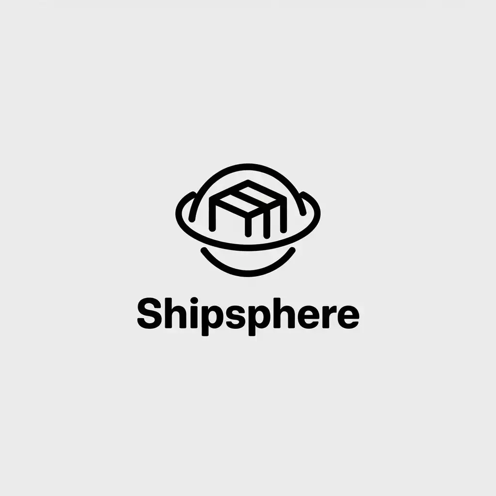 LOGO Design for ShipSphere Minimalistic Package Symbol with Clear Background