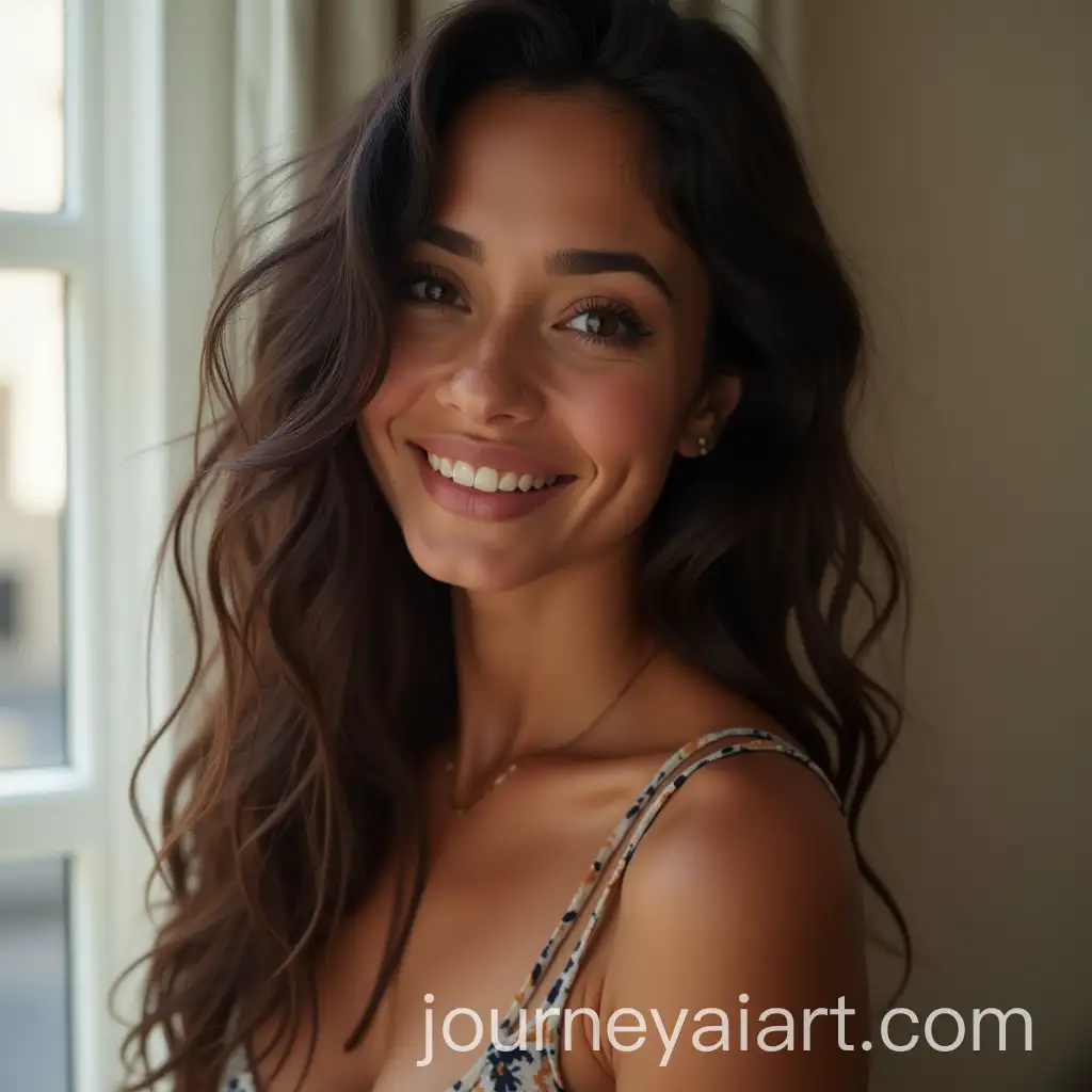 Closeup-of-27YearOld-Mediterranean-Brunette-Womans-Face