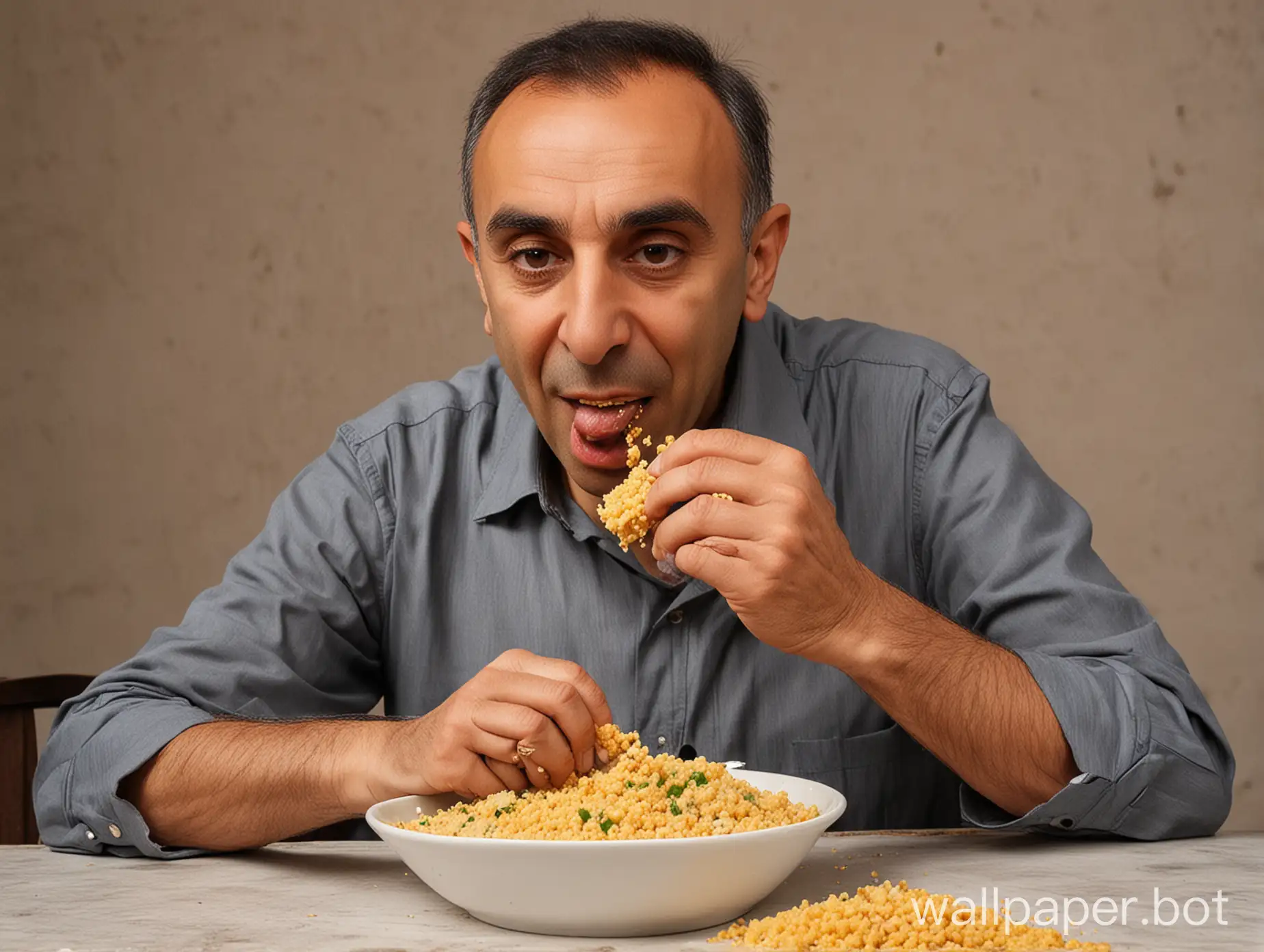 Eric Zemmour eating couscous