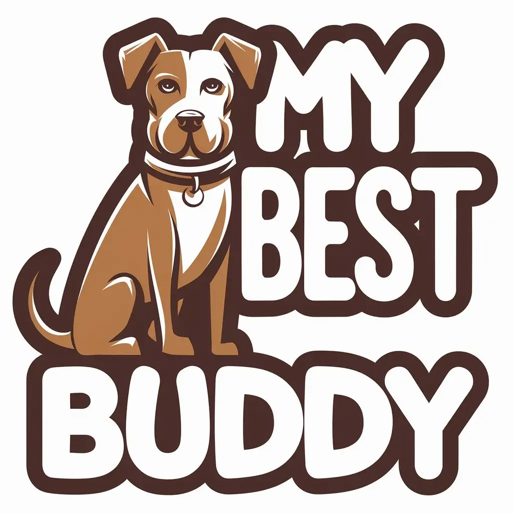 LOGO Design for My Best Buddy Dog Symbol with Moderate Design and Clear Background