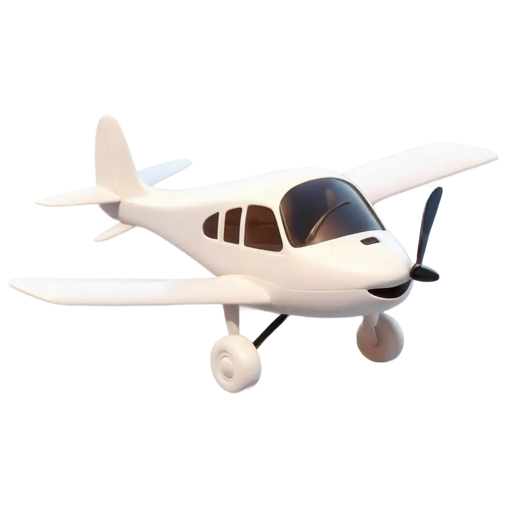 Cute-3D-Cartoon-White-Airplane-PNG-with-Playful-Design-and-Glossy-Texture-for-Creative-Projects