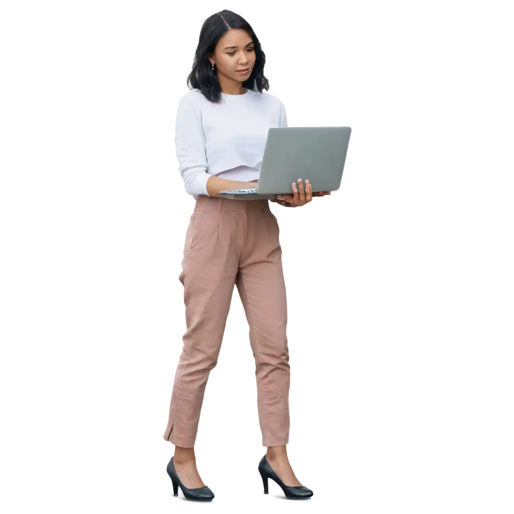 girl with laptop in hand