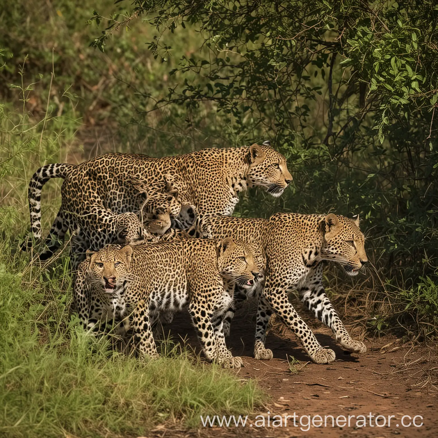 Leopards-Hunting-in-the-Wild-Underbrush