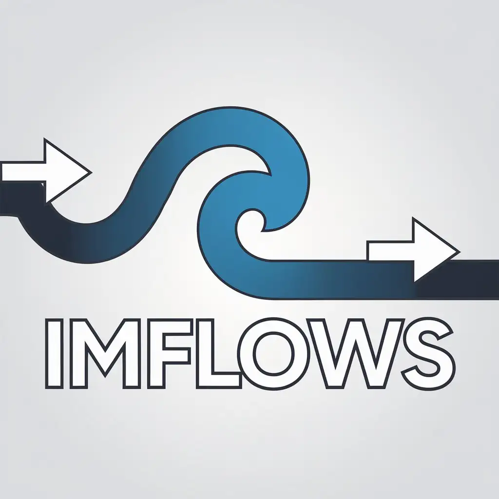 LOGO Design for imFlows Minimalistic Vector Design with Waves and Flowing Arrows