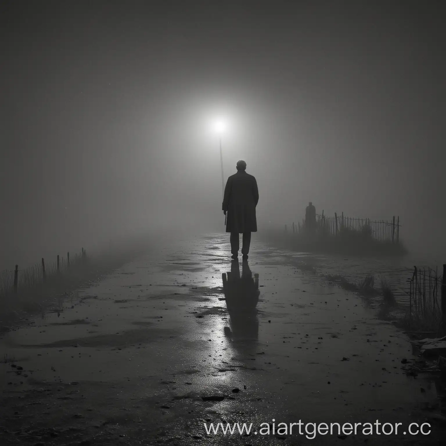 Lonely-GreyHaired-Man-in-Deep-Night-Fog