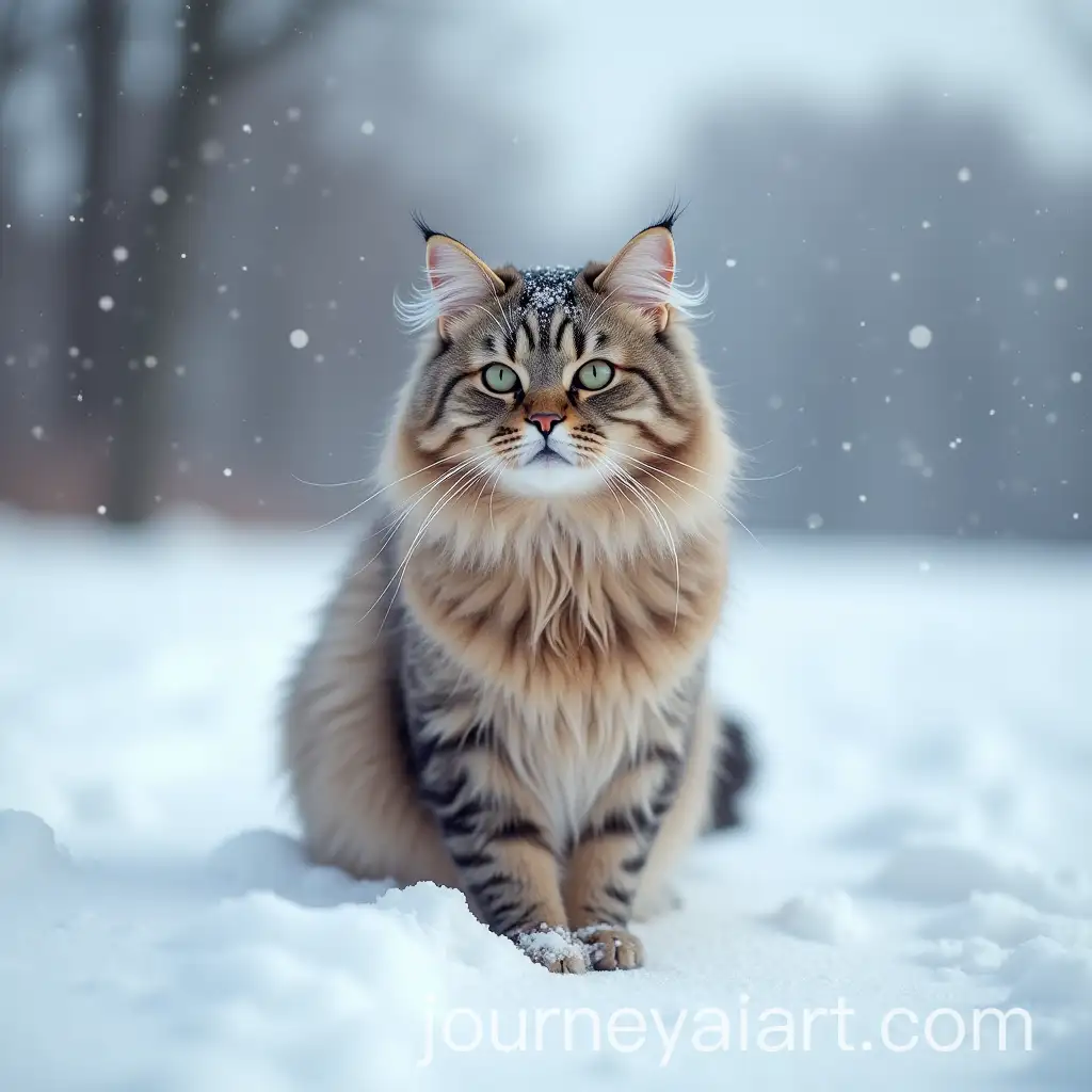 Realistic-Photo-of-a-Cat-in-Snowy-Landscape