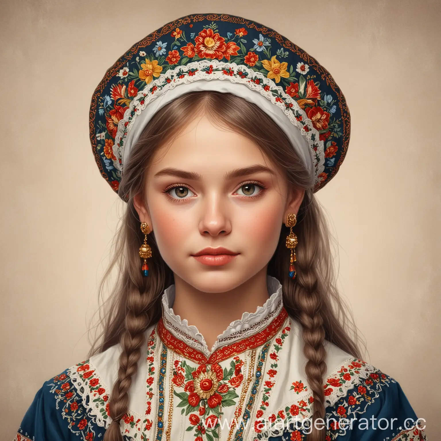 Portrait-of-a-Girl-in-Russian-Folk-Costume