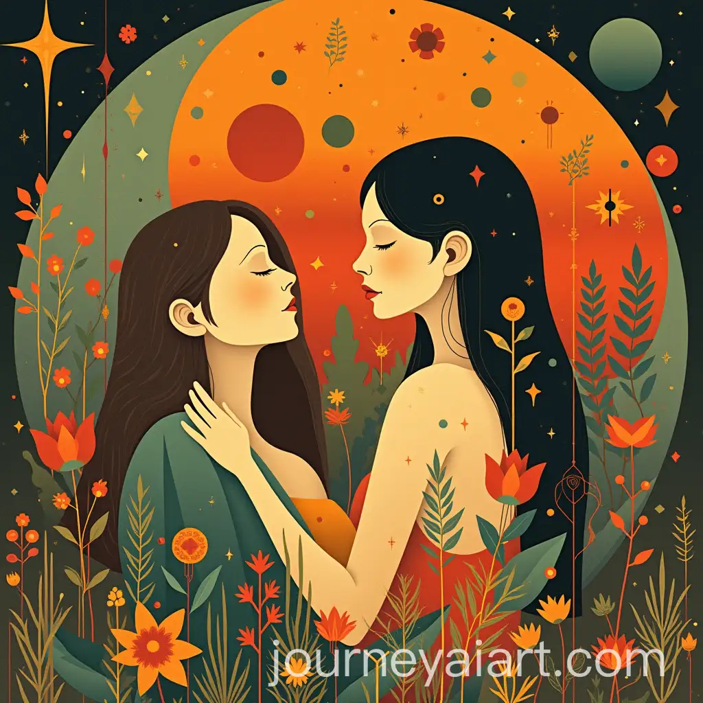 Geometric-Abstract-Artwork-Merging-People-and-Nature-in-Art-Deco-Style