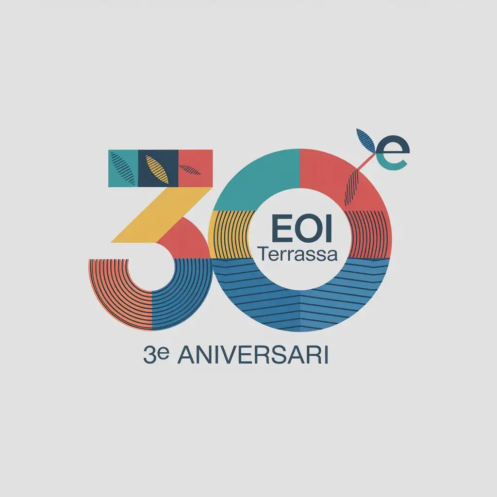 LOGO Design for 30e Aniversari Vector Logo Featuring EOI Terrassa for the Education Industry