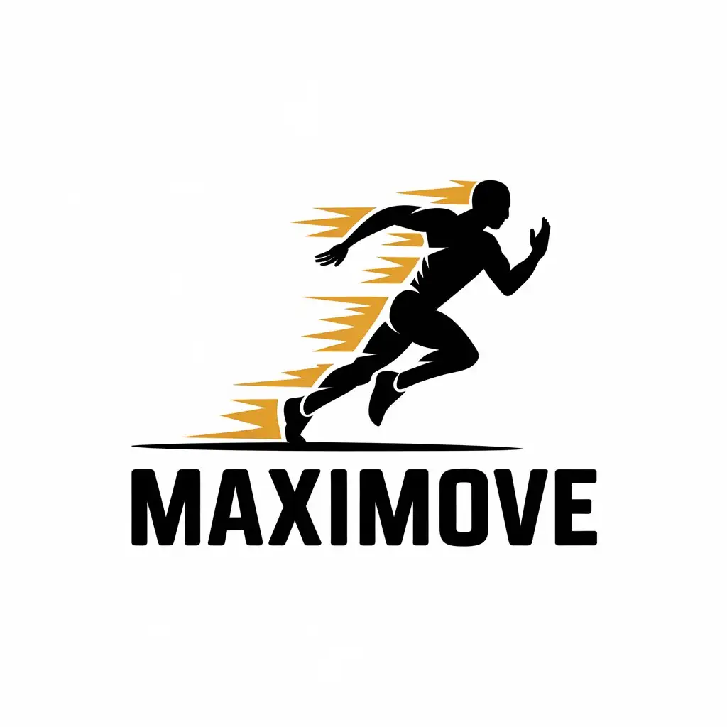 LOGO Design for MAXIMOVE Dynamic and Fast Moving Sports Fitness Theme with Bold Typography