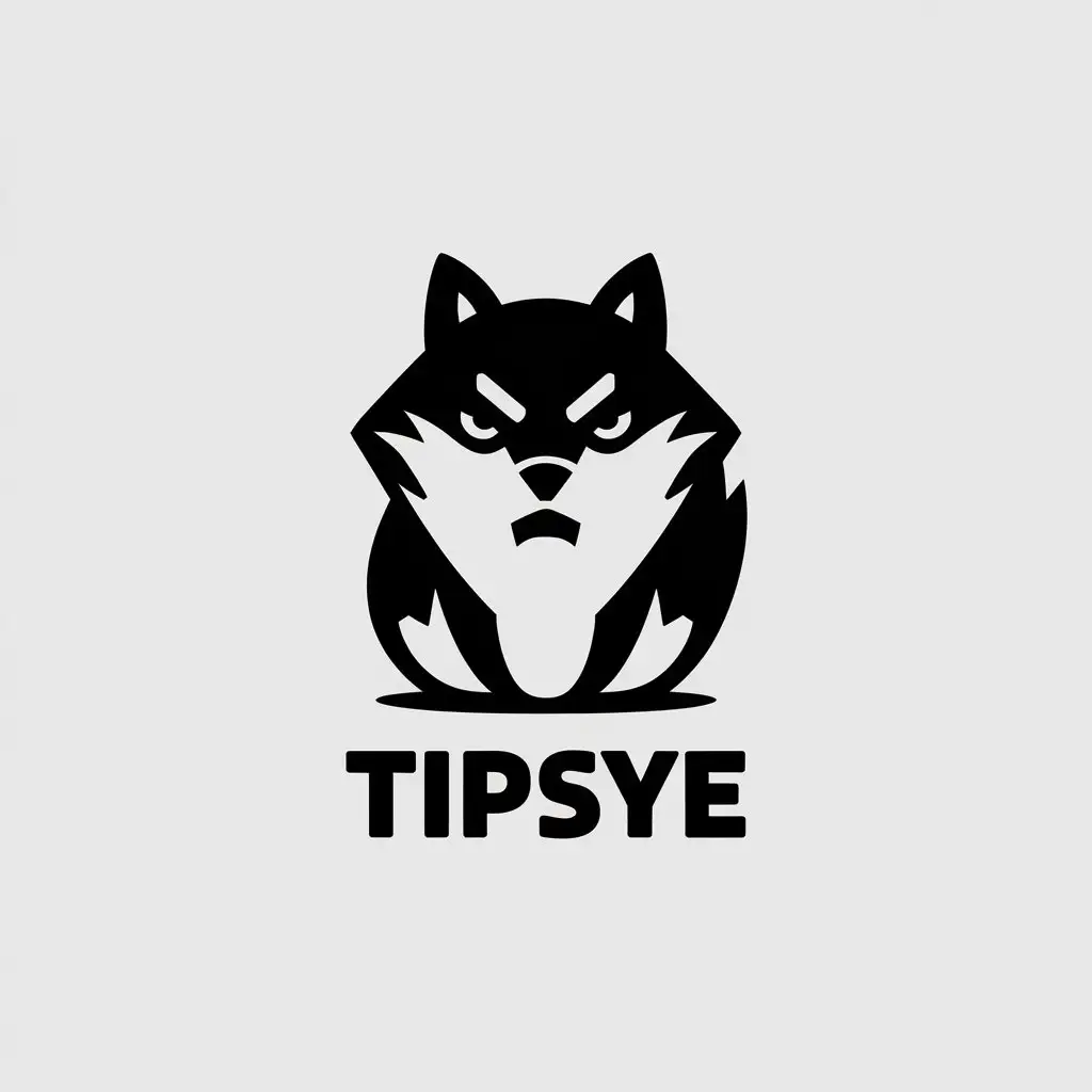 LOGO-Design-For-TipsyE-Minimalistic-Grey-Wolf-Symbol-for-Entertainment-Industry