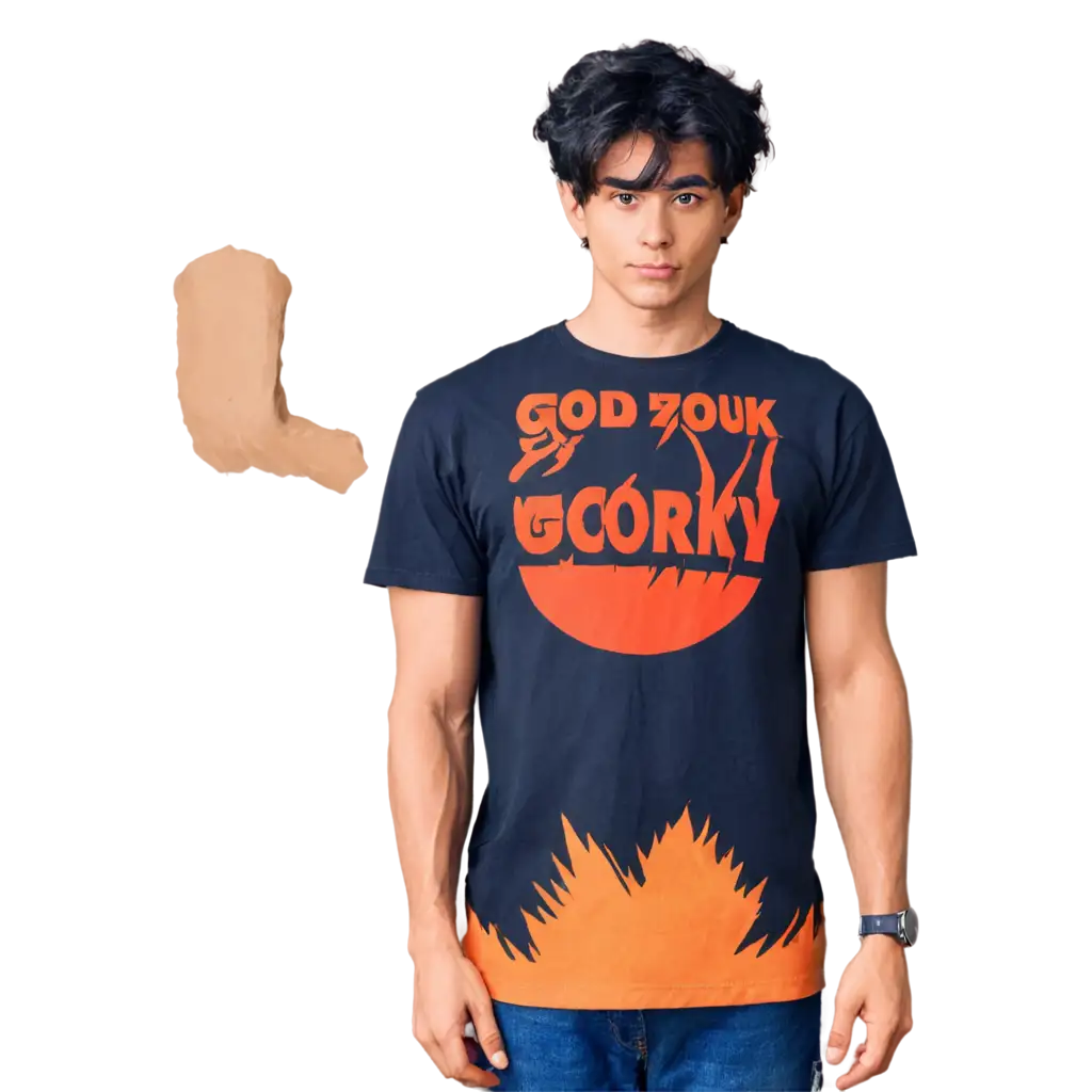 HighQuality-PNG-of-Oversized-TShirt-with-Goku-Print-for-Fashion-and-Merchandise