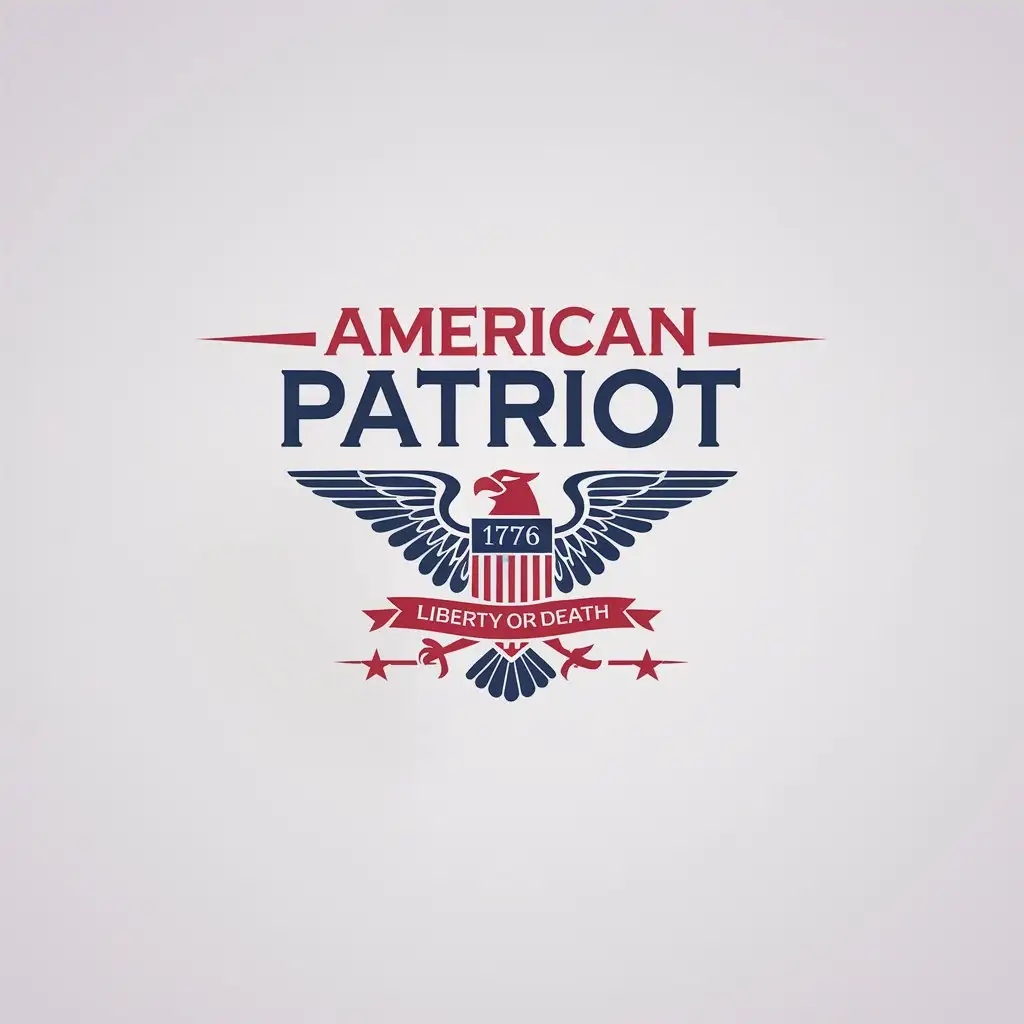 LOGO Design for American Patriot 1776 Eagle Liberty or Death