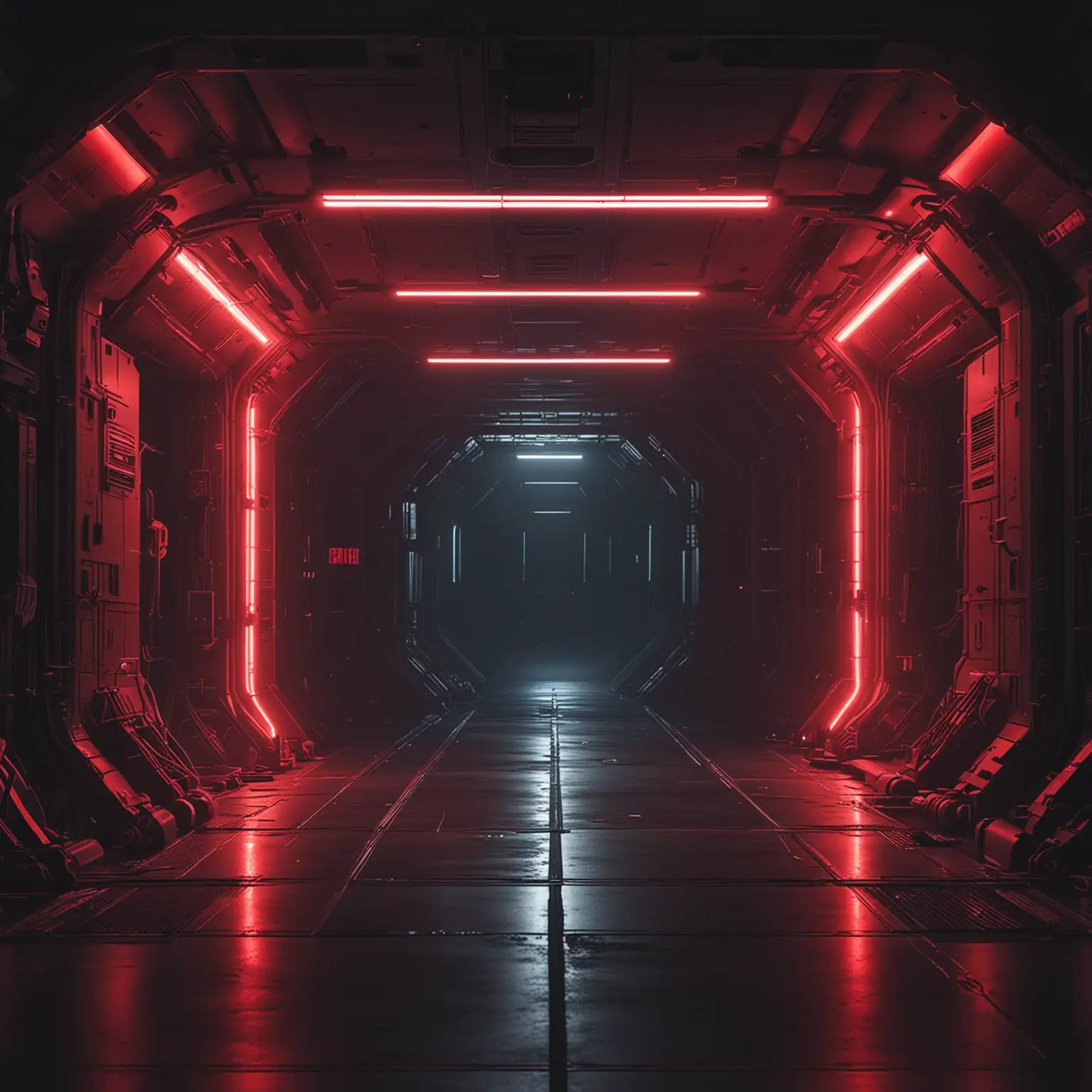 Futuristic-Spaceship-Launch-Bay-with-Red-Neon-Lights