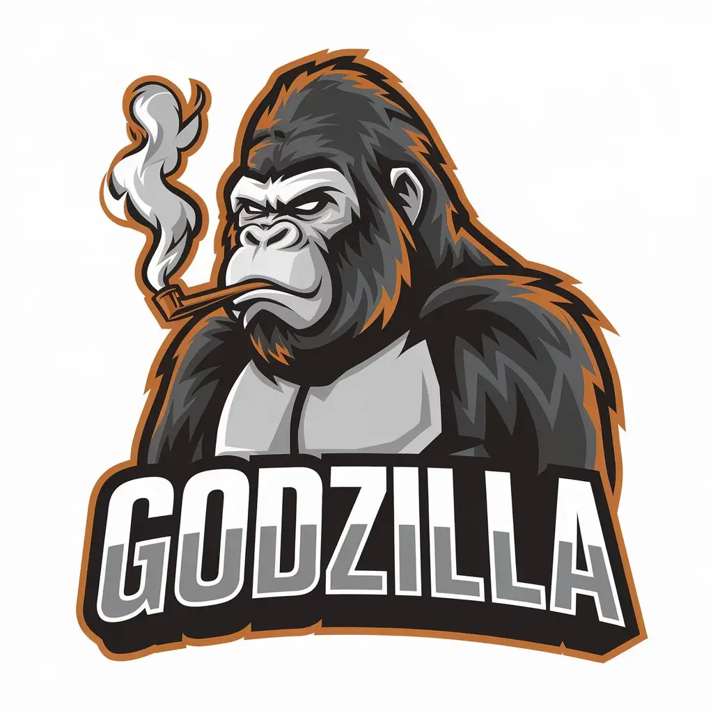 LOGO-Design-for-Godzilla-Gorilla-Symbol-with-Smoke-and-Meth-Theme-for-Retail-Industry