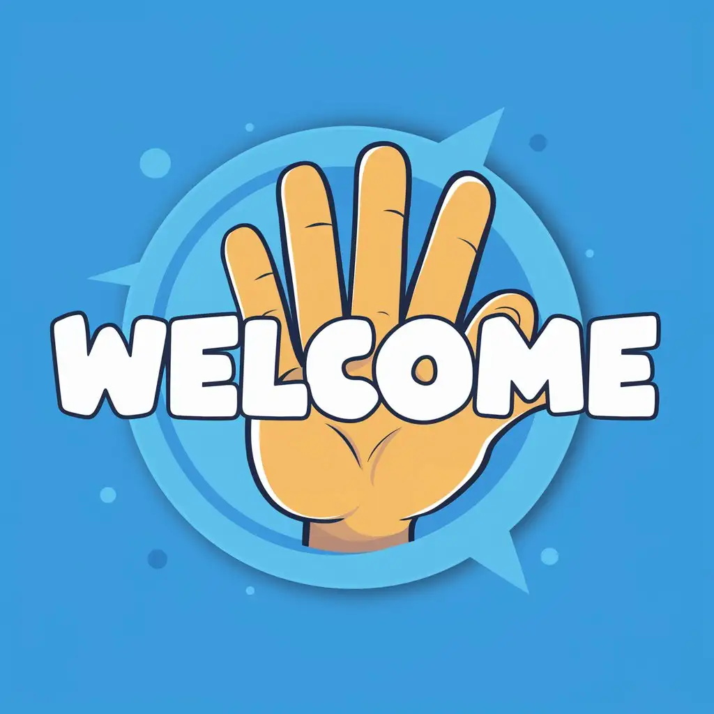 Welcome-Gesture-Icon-with-Waving-Hand-on-Blue-Background