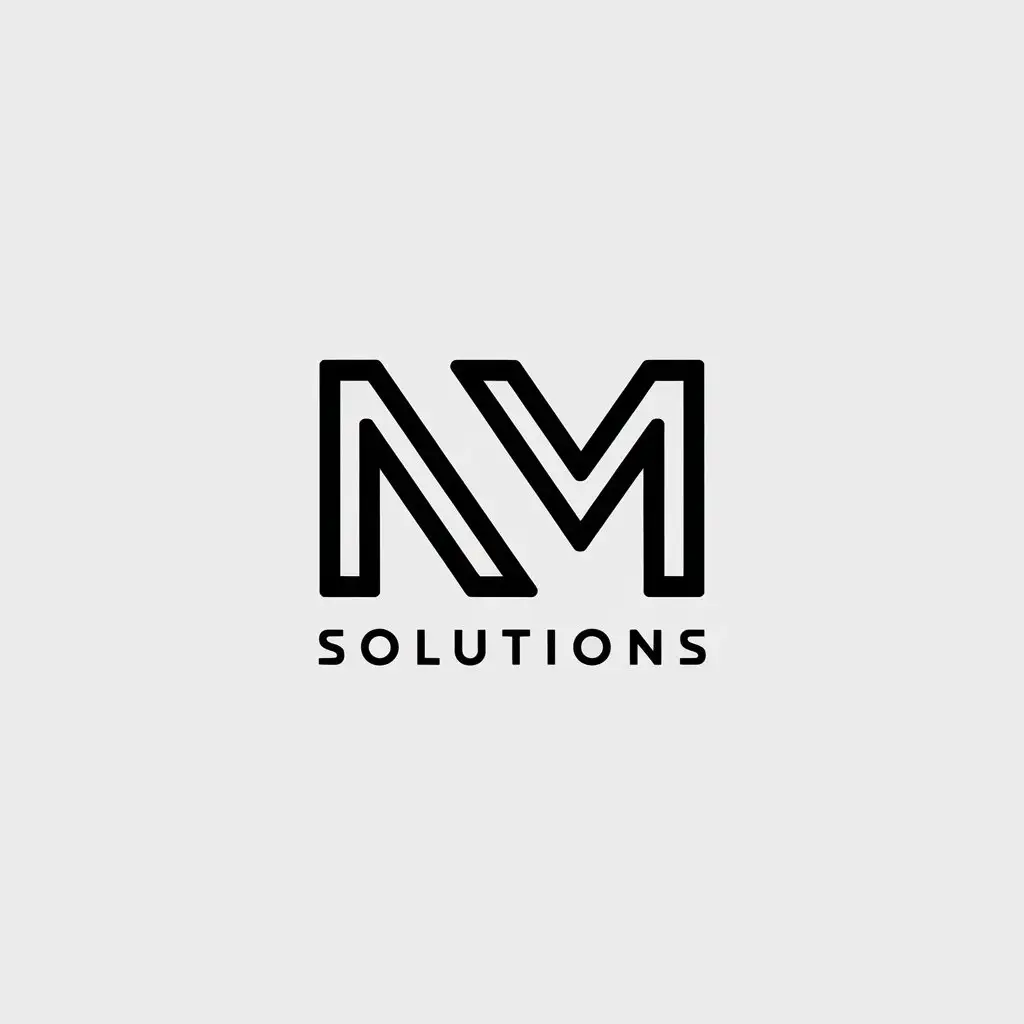 LOGO Design for NM Solutions Minimalistic NM Symbol with Clear Background