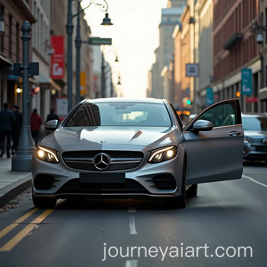 Car-Parked-on-Street-with-Open-Door