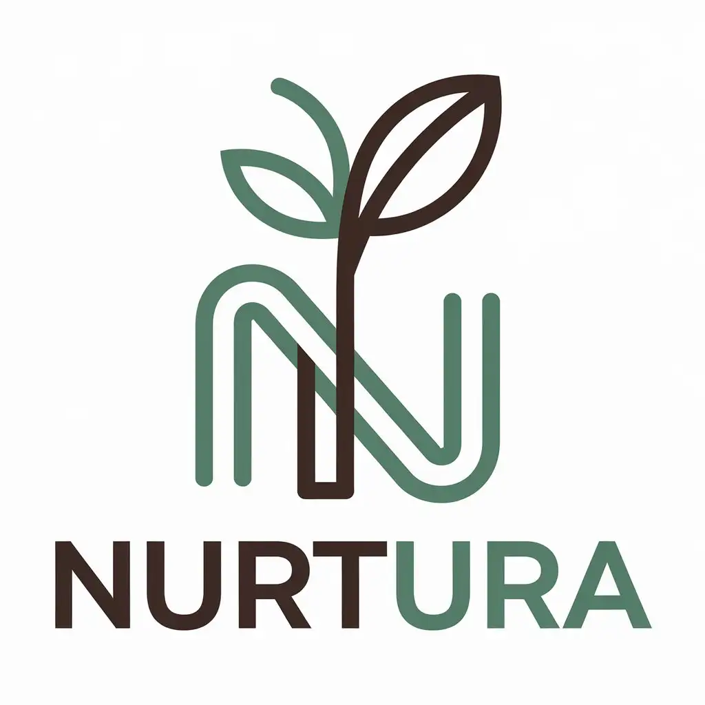 LOGO Design for Nurtura Minimalistic Plants with Clear Background for Clean and Modern Brand Identity