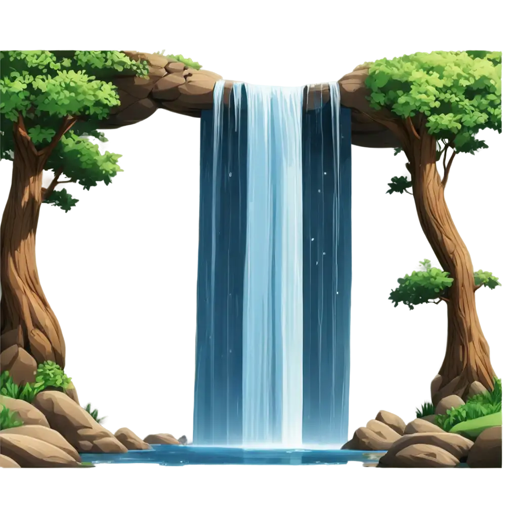 Vibrant-Cartoon-Waterfall-PNG-Perfect-for-Creative-Projects