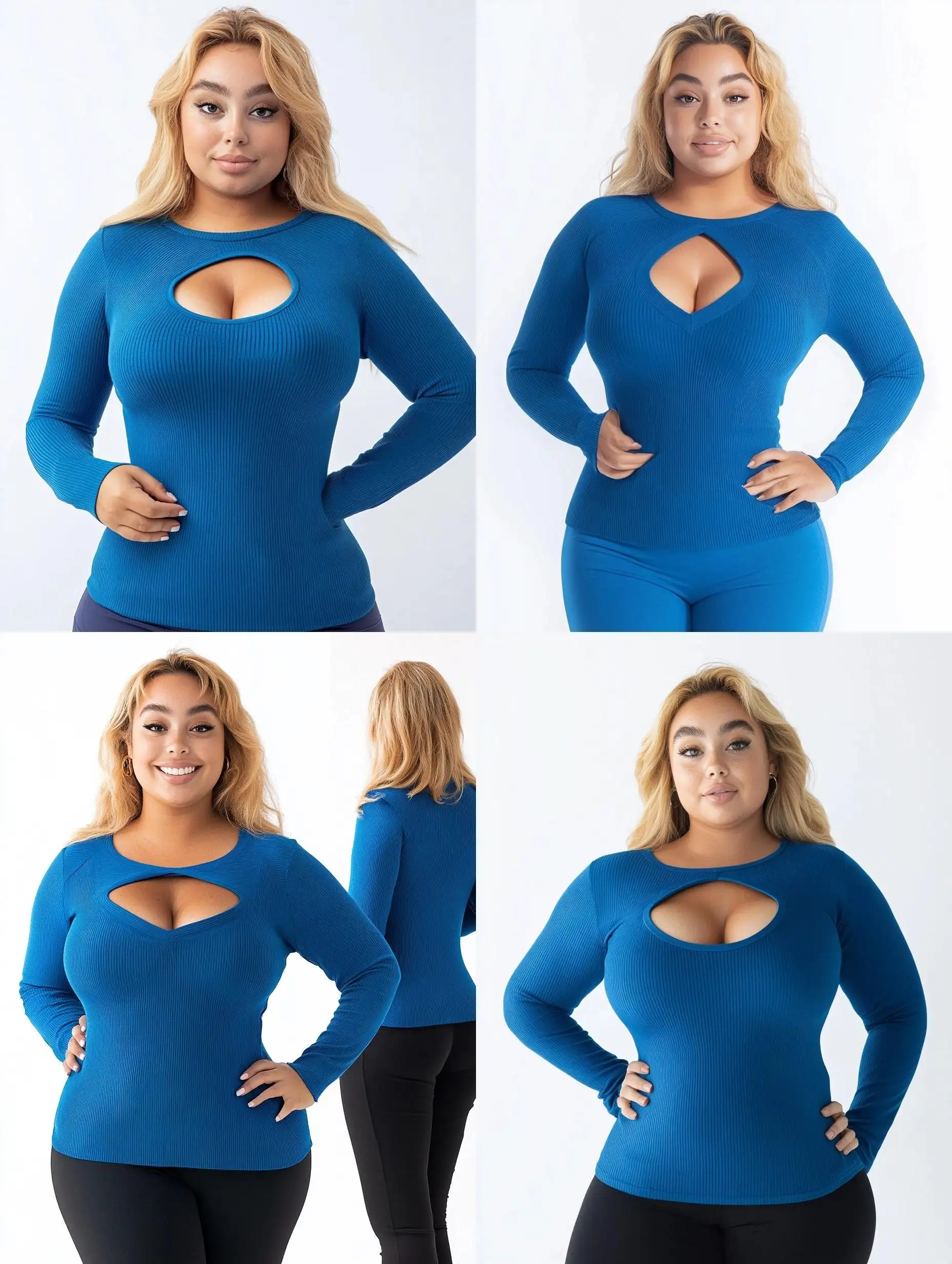 Promotional-Photo-Plus-Size-Woman-Blue-Long-Sleeve-Top-Cut-Out-Front