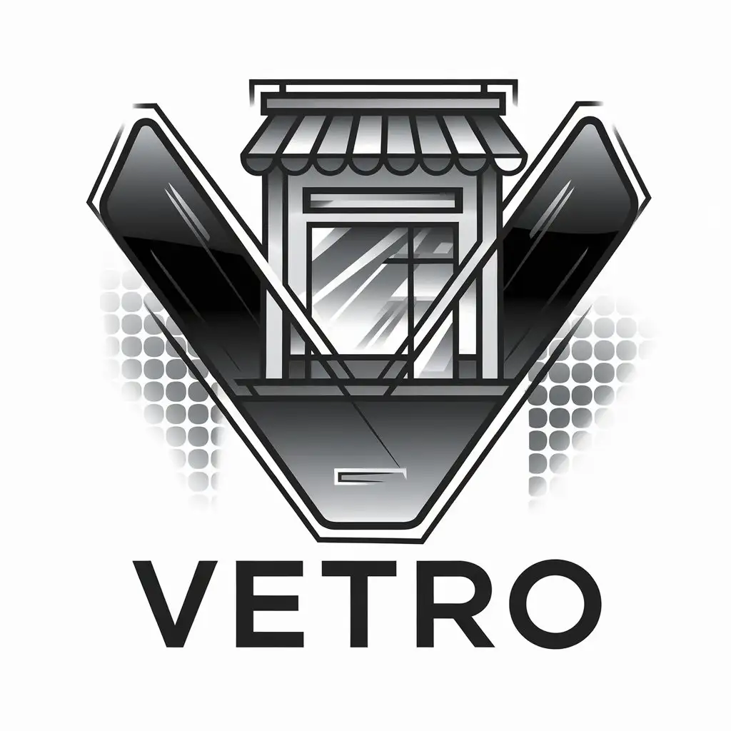 a vector logo design,with the text "Vetro", main symbol:VetroShop,Moderate,be used in Technology industry,clear background