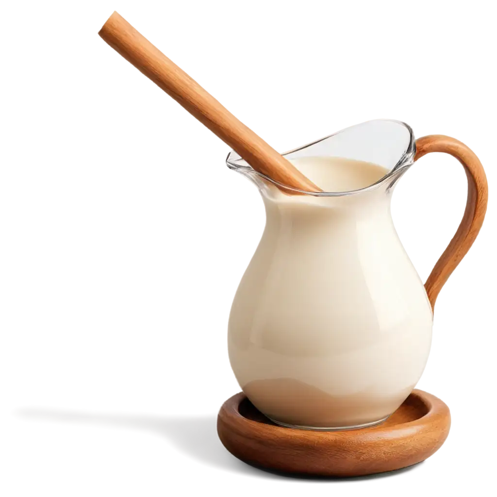 Milk-Poured-from-Jug-into-Wooden-Saucer-PNG-Image-for-HighQuality-Visuals