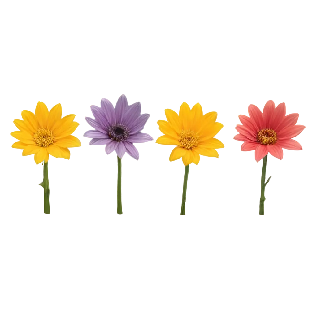 Four-Flowers-PNG-Image-A-HighQuality-Transparent-Floral-Design-for-Creative-Projects