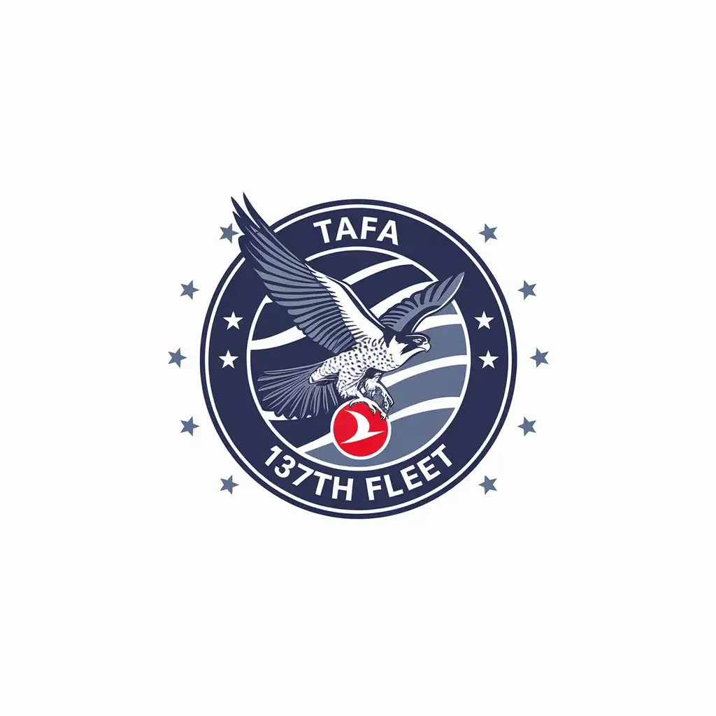 LOGO Design for TAFA 137TH FLEET Peregrine Falcon with Turkish Airlines Logo and 14 Stars for Travel Industry