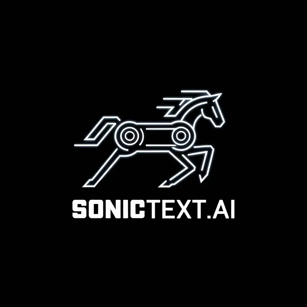 LOGO Design for SonicTextai Vector Horse Symbol with Modern Technology Theme